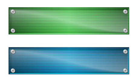 Set of two banners with lines and glass panelのイラスト素材