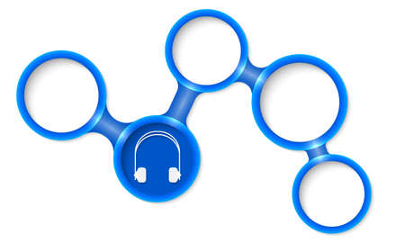 Abstract circular frames for your text and headphonesのイラスト素材