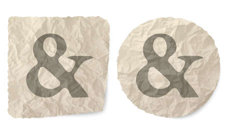 Crumpled slip of paper and a ampersandのイラスト素材
