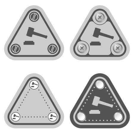 Set of four flat simple triangles and justice symbolのイラスト素材