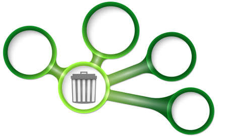 Vector circular text boxes for your text and trashcanのイラスト素材