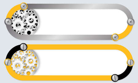 Two abstract frames for your text and cogwheelsのイラスト素材