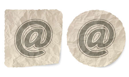 Crumpled slip of paper and a email symbolのイラスト素材