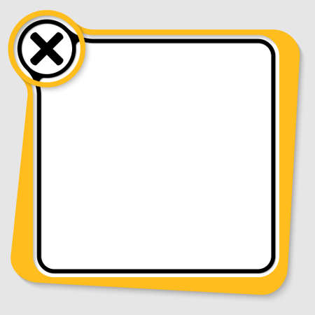 Yellow text box for your text with multiplication symbolのイラスト素材