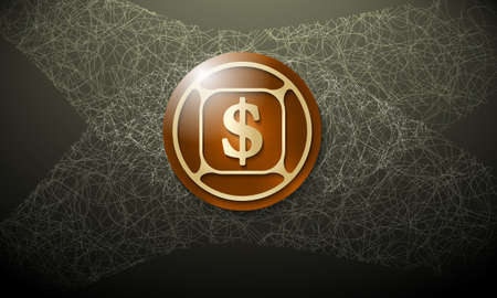 Brown background with abstract cobweb and dollar symbolのイラスト素材
