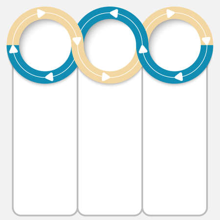 Three connected frames for your text and arrowsのイラスト素材