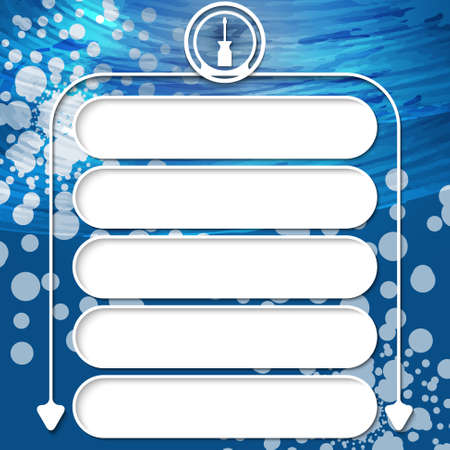 Five frames for your text and circular arrows and screwdriverのイラスト素材