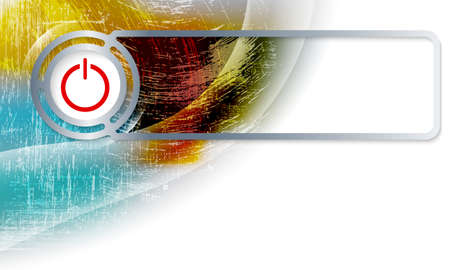 Abstract background in the corner and Vector frame with power buttonのイラスト素材