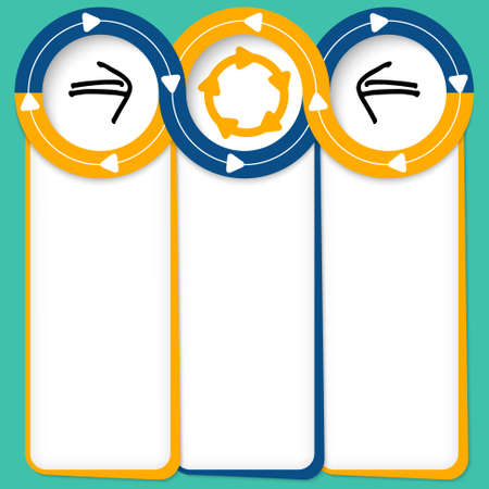 Three connected frames for your text and arrowsのイラスト素材