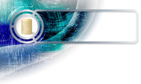 Abstract background in the corner and Vector frame with golden coinのイラスト素材