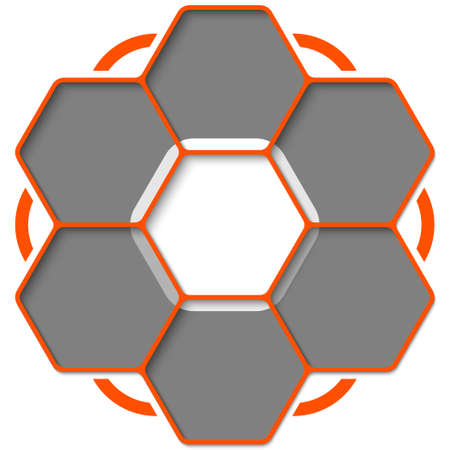 Set of seven hexagons for your textのイラスト素材