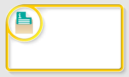 Yellow text frame and white circle box with envelopeのイラスト素材