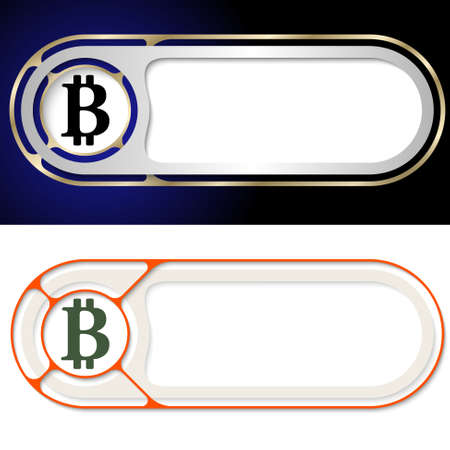 Two abstract buttons for your text and bit coin symbolのイラスト素材