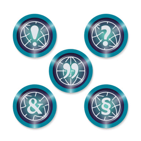 Set of five icons with different typography iconsのイラスト素材