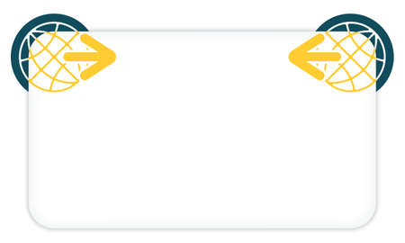 White box to fill your text and globe icon and arrowのイラスト素材