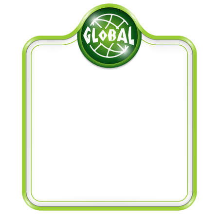 Green vector frame for your text and globe iconのイラスト素材