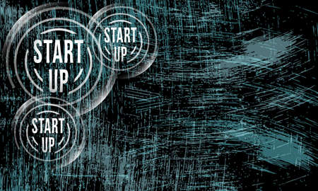 Vector abstract scratched background and start up iconのイラスト素材