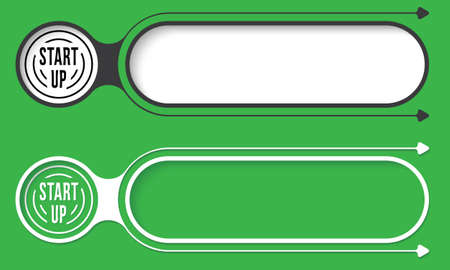 Two abstract buttons with arrows and start up iconのイラスト素材