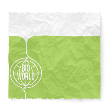 Crumpled paper with infrastructure headline and bio iconのイラスト素材