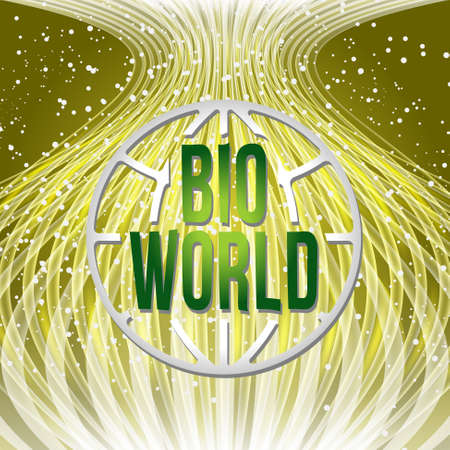 Vector modern abstract background with transparent lines and bio world iconのイラスト素材