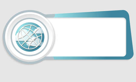 Vector abstract box for your text and globe iconのイラスト素材