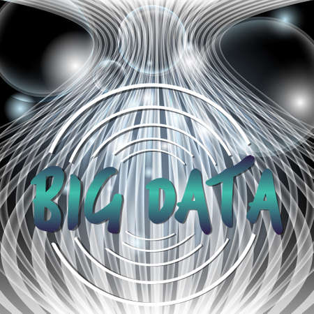 Vector modern abstract background with transparent bubbles and big data iconのイラスト素材