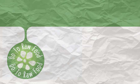 Crumpled paper for your text and raw food iconのイラスト素材