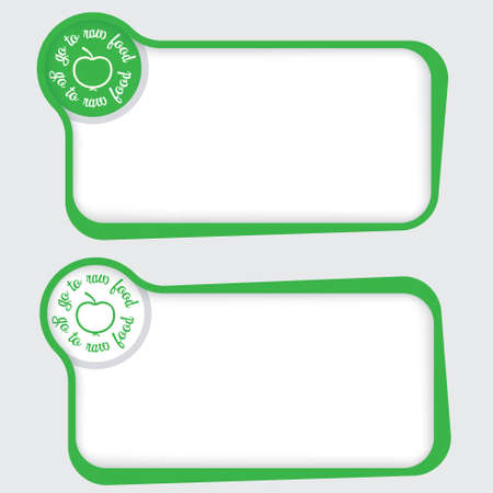 Set of two vector text frames and vegan iconのイラスト素材