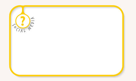 Text box for fill your text with inscription social media and question markのイラスト素材