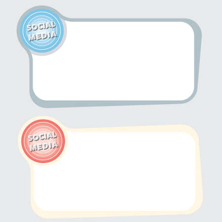 Set of two vector text frames and icon of social mediaのイラスト素材