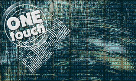 Vector abstract scratched background and the words one touchのイラスト素材