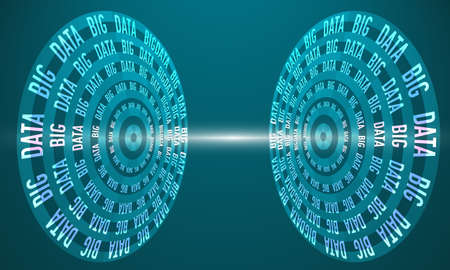 Futuristic abstract background with the words big data and transparent circlesのイラスト素材