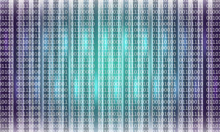Vector abstract background with lights; lines and binary codeのイラスト素材