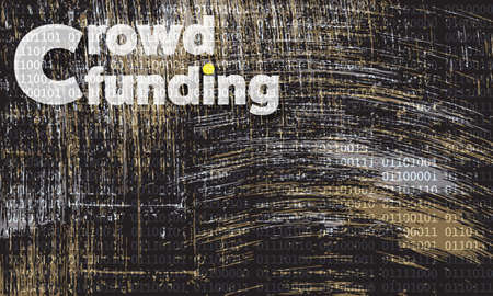 Vector abstract scratched background and the words crowd funding