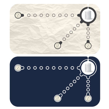 Colored business cards with theme of fund raisingのイラスト素材