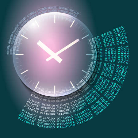 Vector abstract background and binary code and wathesのイラスト素材