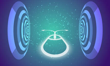 Vector futuristic background with circular objects ana abstract mouseのイラスト素材