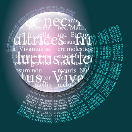 Vector abstract background and binary code and lettersのイラスト素材