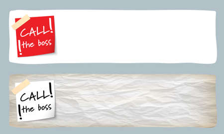 Two banners and the words call the bossのイラスト素材