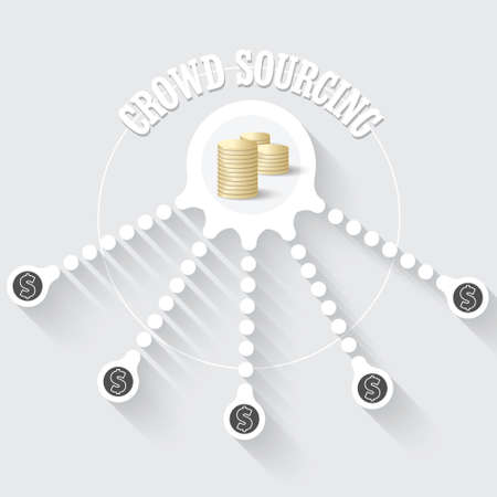 Vector circular object with theme of crowd sourcingのイラスト素材