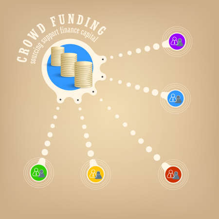 Vector circular object with theme of crowd fundingのイラスト素材