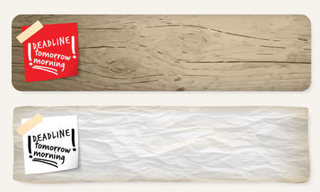 Two banners and the words deadline tomorrow morningのイラスト素材