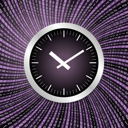 Colored vector abstract background and binary code and watchesのイラスト素材