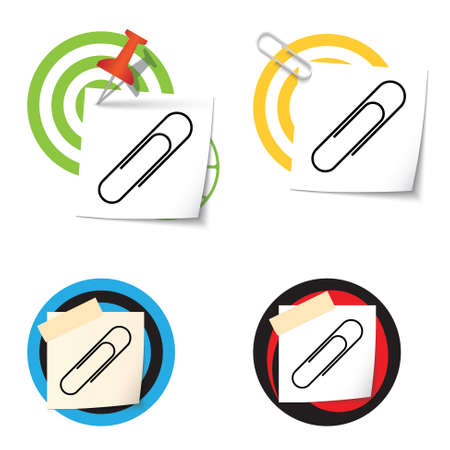 Four targets and and paper clipのイラスト素材