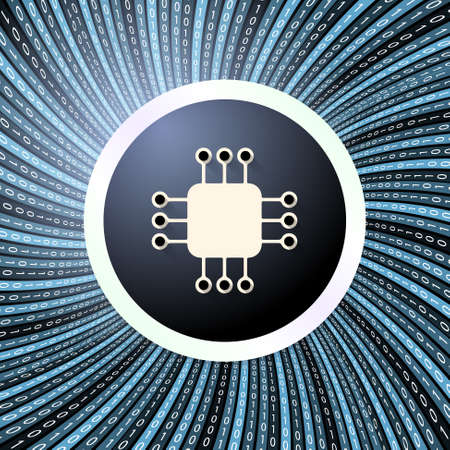 Colored vector abstract background and binary code and processor