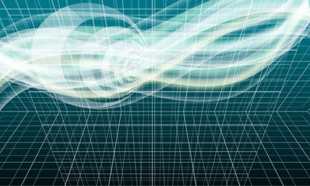 Vector abstract background with grids and waves