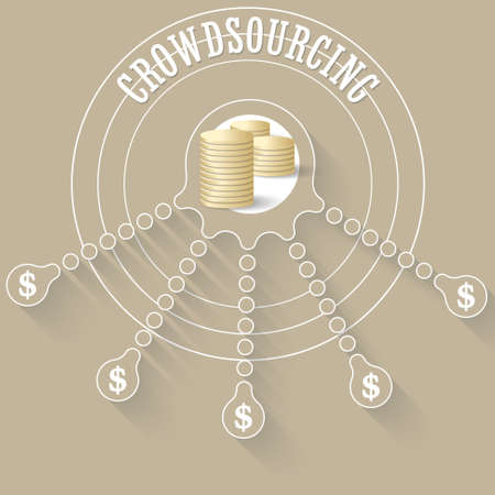 Vector circular object with theme of crowd sourcingのイラスト素材