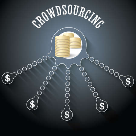 Vector circular object with theme of crowd sourcingのイラスト素材