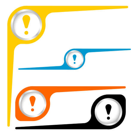 Set of three objects and exclamation markのイラスト素材