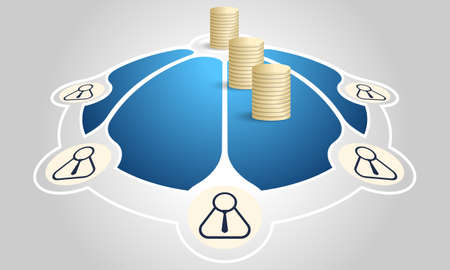 Colored info graphic with theme of crowd fundingのイラスト素材